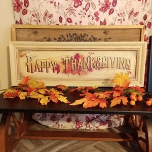 Happy Thanksgiving wood hanging plaque